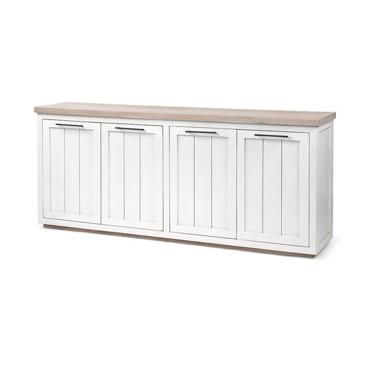 Mercana - Fairview III Solid Wood Brown Top & White Frame 4 Cabinet Door Sideboard - 68480 view 1