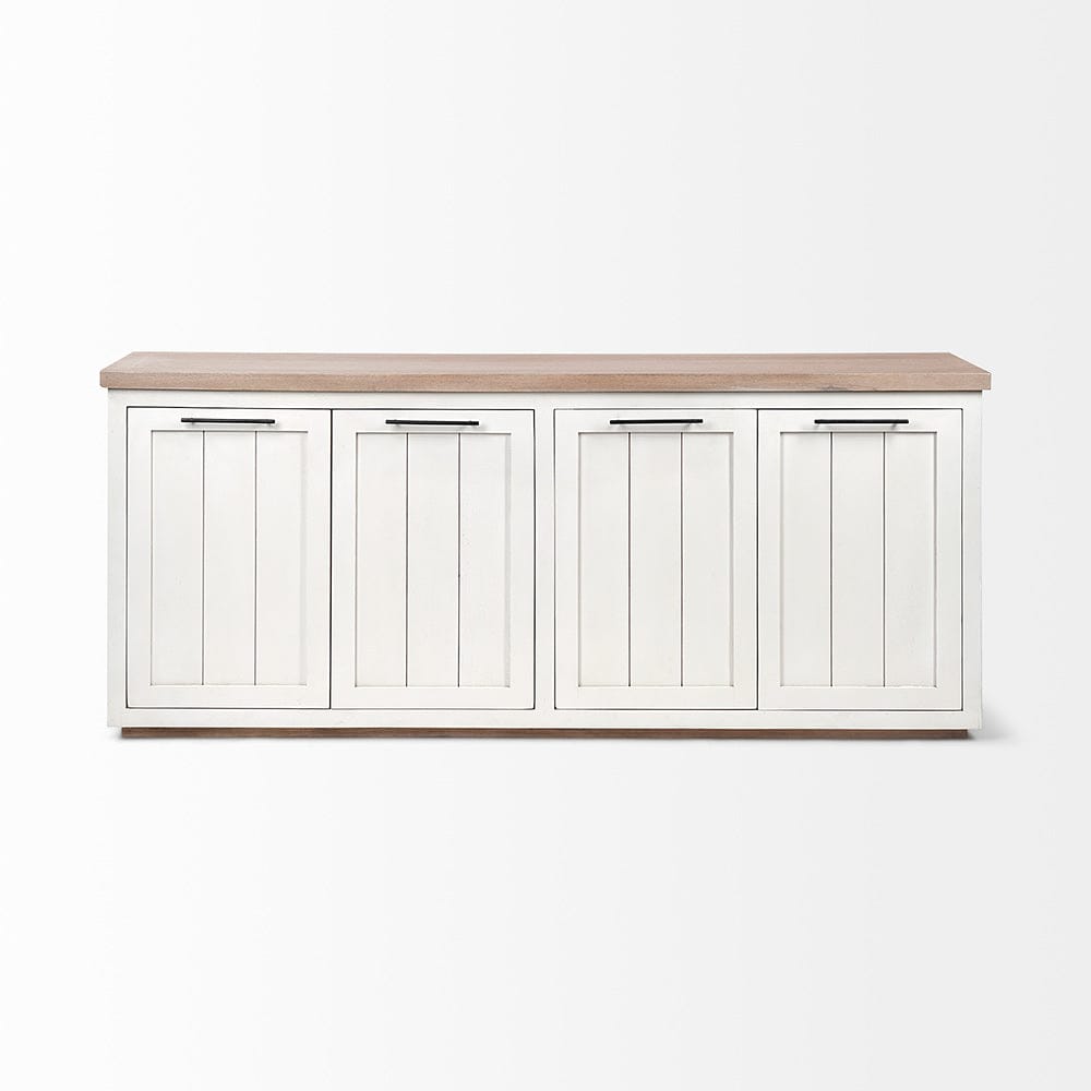 Mercana - Fairview III Solid Wood Brown Top & White Frame 4 Cabinet Door Sideboard - 68480 view 3
