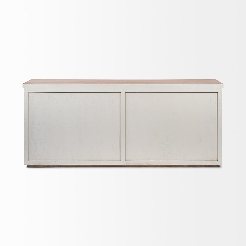 Mercana - Fairview III Solid Wood Brown Top & White Frame 4 Cabinet Door Sideboard - 68480 view 4