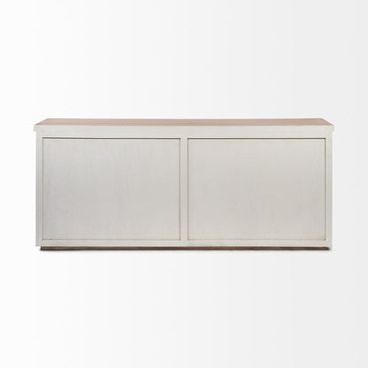 Mercana - Fairview III Solid Wood Brown Top & White Frame 4 Cabinet Door Sideboard - 68480 view 4