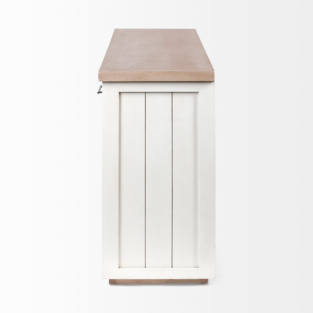 Mercana - Fairview III Solid Wood Brown Top & White Frame 4 Cabinet Door Sideboard - 68480 view 5