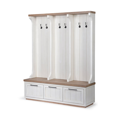 Mercana - Fairview IV 61L x 17W White And Brown Wood With Storage Hall Tree - 68477-AB view 1