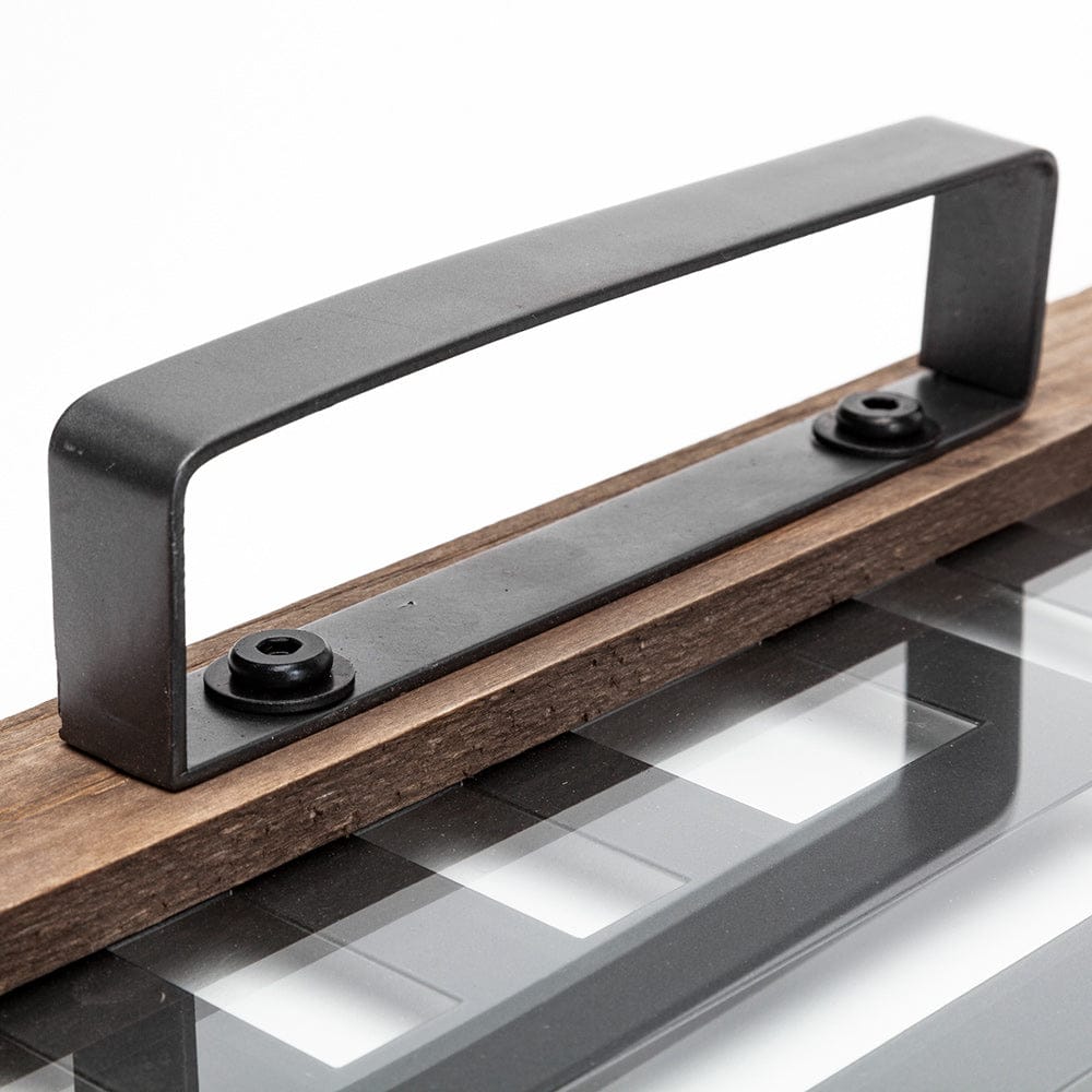 Mercana - Fantuz 32L x 16W Gray Metal, Wood and Glass Serving Tray - 68295 view 4
