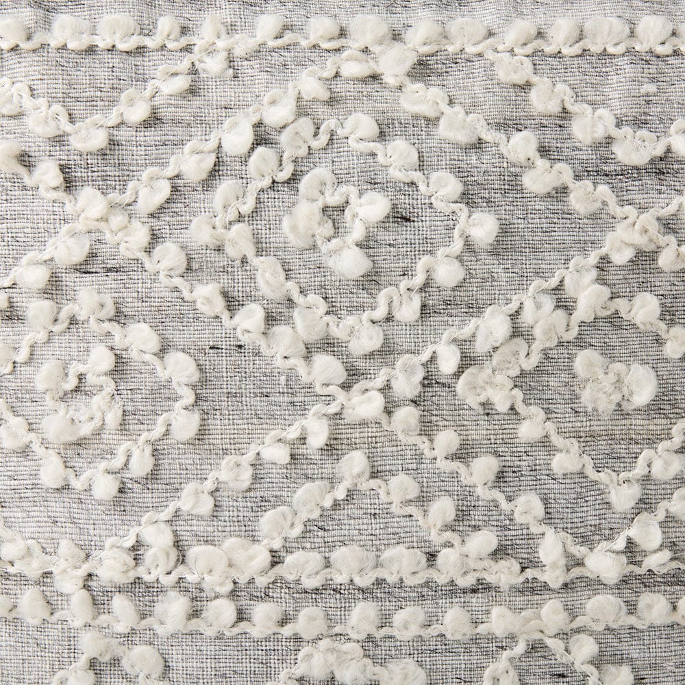 Mercana - Farida 6.0L x 16.0W x 16.0H Light Gray Wool and Polyester Patterned Pouf - 69522 view 7