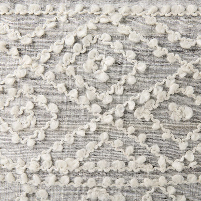 Mercana - Farida 6.0L x 16.0W x 16.0H Light Gray Wool and Polyester Patterned Pouf - 69522 view 7