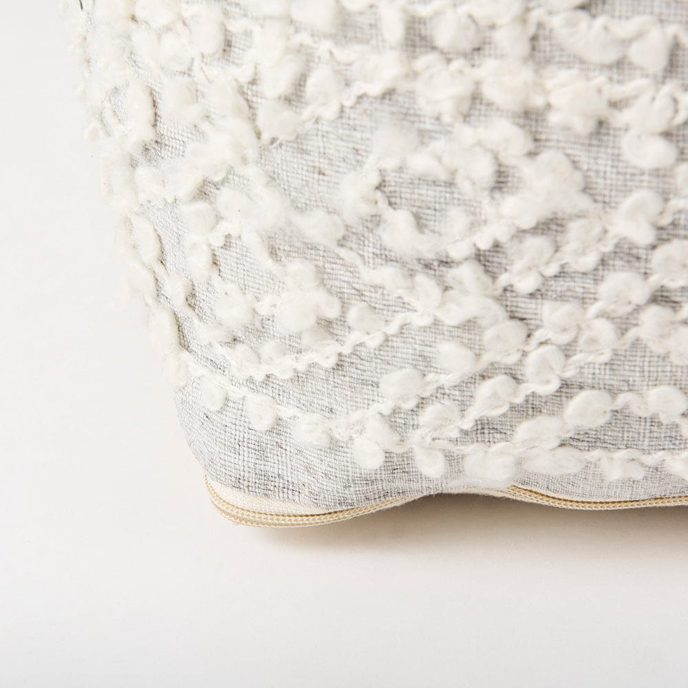 Mercana - Farida 6.0L x 16.0W x 16.0H Light Gray Wool and Polyester Patterned Pouf - 69522 view 8