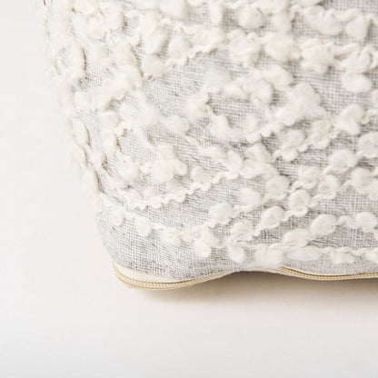 Mercana - Farida 6.0L x 16.0W x 16.0H Light Gray Wool and Polyester Patterned Pouf - 69522 view 8