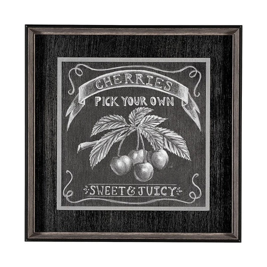 Mercana - Farm Fresh Cherries by Mercana Studio a Hand Embellished Textured Framed Art Print - 13248 view 1