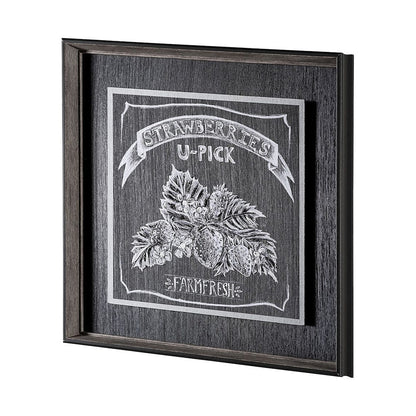 Mercana - Farm Fresh Strawberries by Mercana Studio a Hand Embellished Textured Framed Art Print - 13246 view 4