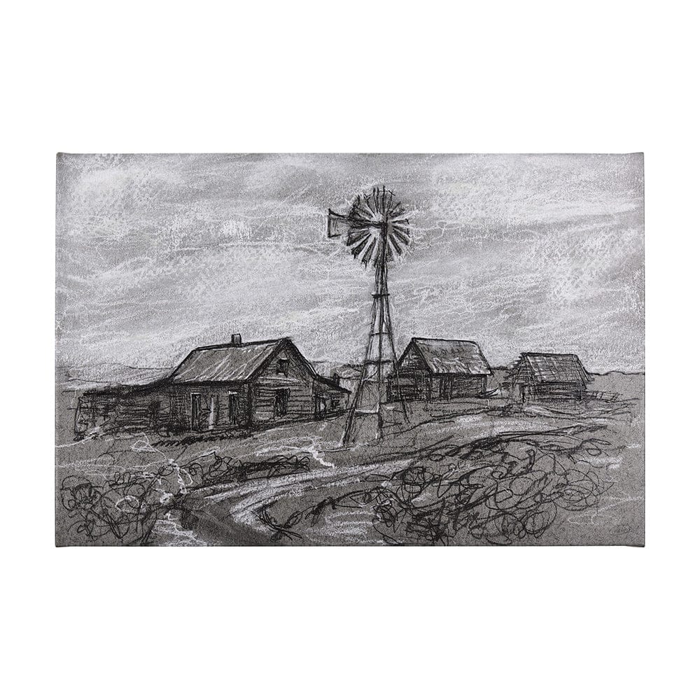 Mercana - Farm view sketch I by Mercana Studio a Hand Embellished Textured Canvas - 102359-L view 1