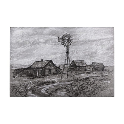 Mercana - Farm view sketch I by Mercana Studio a Hand Embellished Textured Canvas - 102359-L view 1