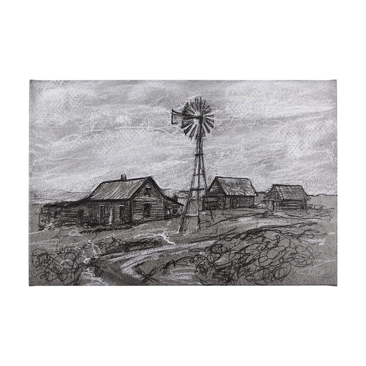 Mercana - Farm view sketch I by Mercana Studio a Hand Embellished Textured Canvas - 102359-L view 1