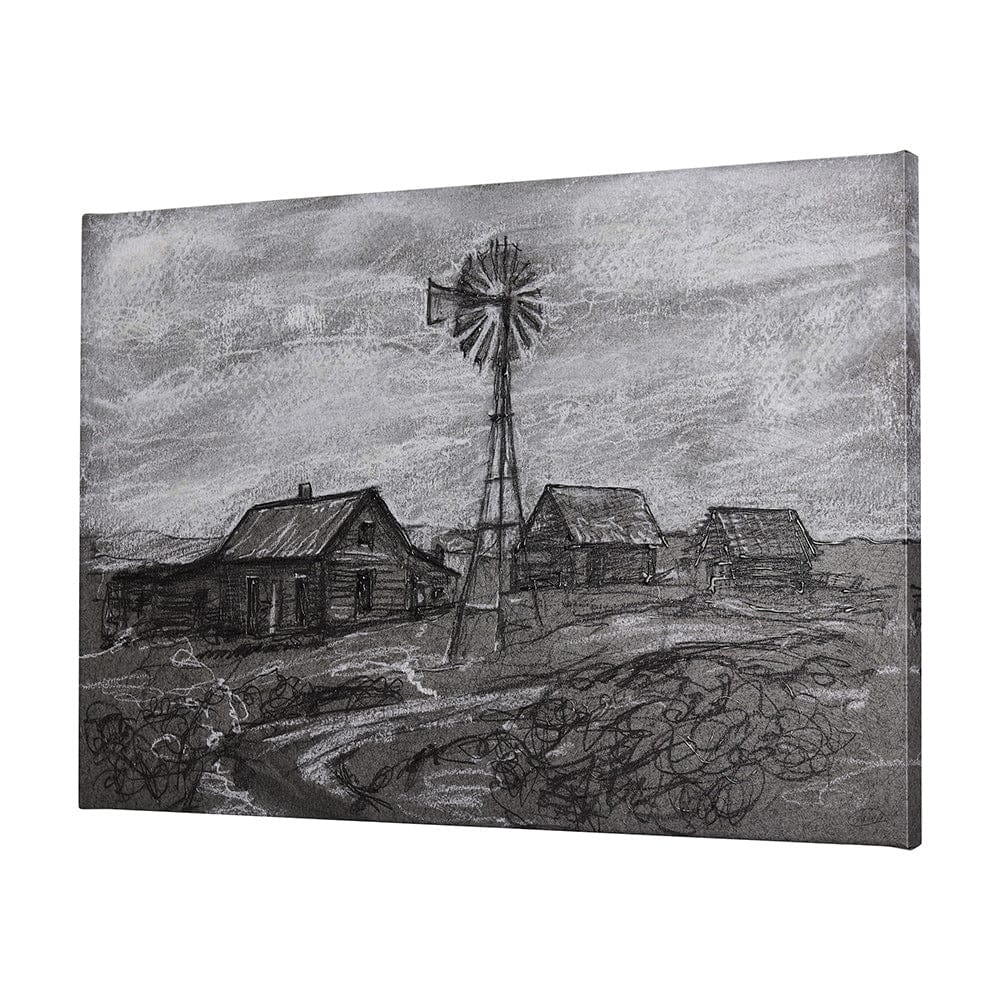 Mercana - Farm view sketch I by Mercana Studio a Hand Embellished Textured Canvas - 102359-L view 2