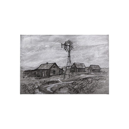 Mercana - Farm view sketch I by Mercana Studio a Hand Embellished Textured Canvas - 102359-S view 1