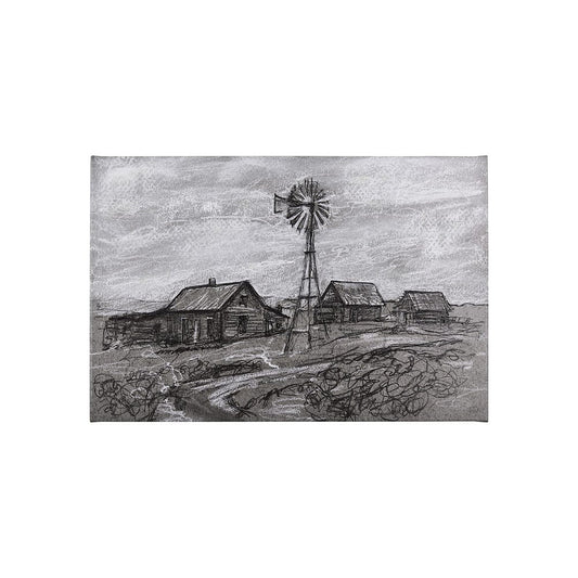 Mercana - Farm view sketch I by Mercana Studio a Hand Embellished Textured Canvas - 102359-S view 1