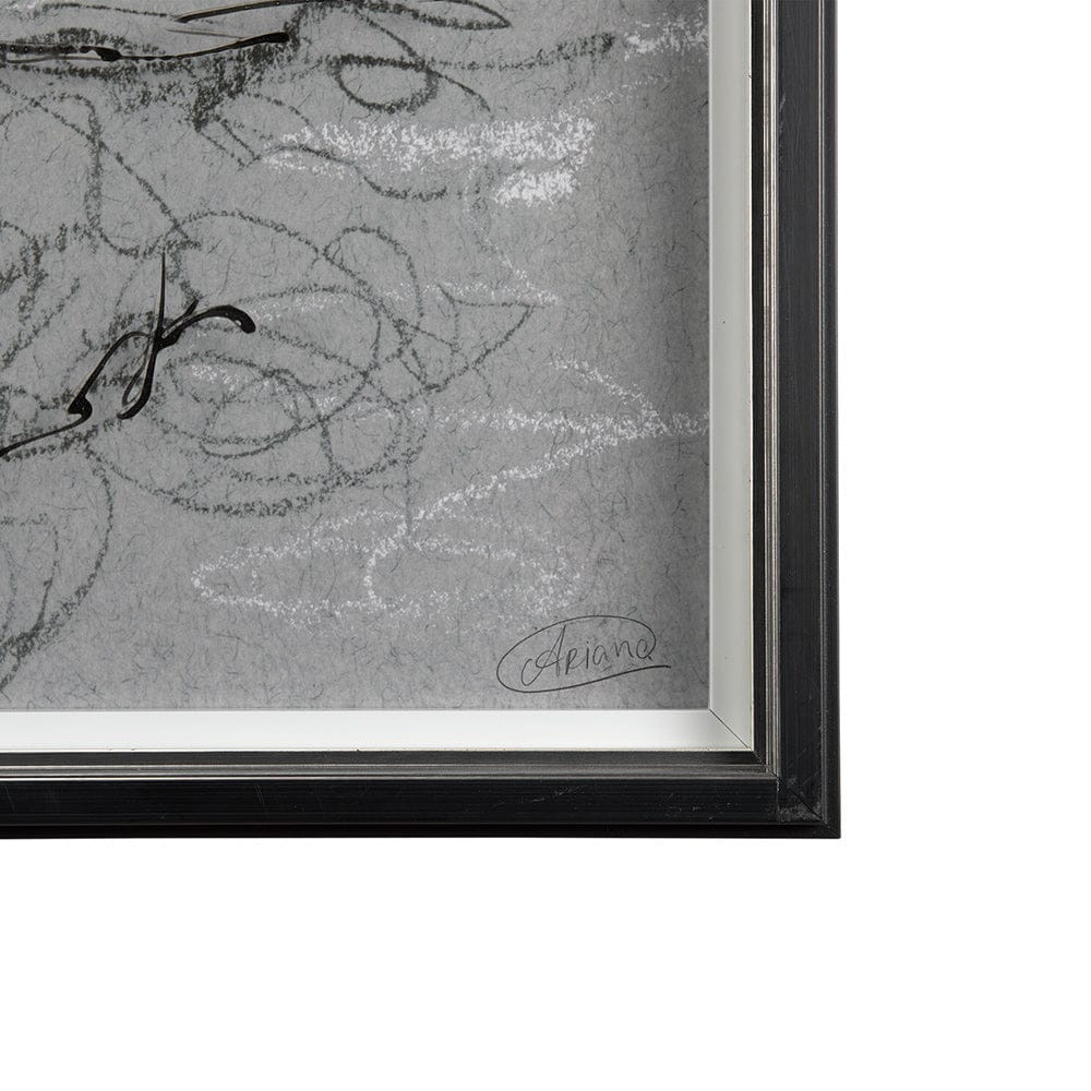Mercana - Farm view sketch I by Mercana Studio a Hand Embellished Textured Framed Art Print Matted under Glass - 14531 view 3