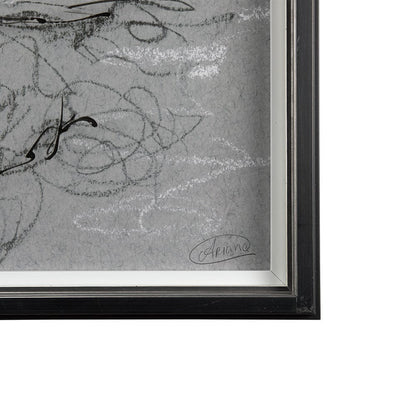 Mercana - Farm view sketch I by Mercana Studio a Hand Embellished Textured Framed Art Print Matted under Glass - 14531 view 3