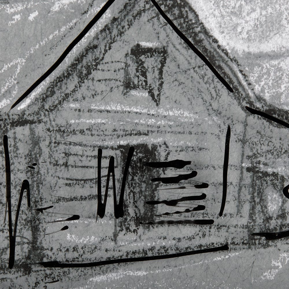Mercana - Farm view sketch I by Mercana Studio a Hand Embellished Textured Framed Art Print Matted under Glass - 14531 view 6