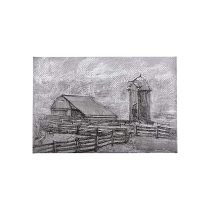 Mercana - Farm view sketch II by Mercana Studio a Hand Embellished Textured Canvas - 102360-S view 1
