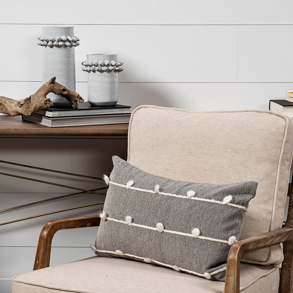 Mercana - Farmhampton Large Gray Spoked Ceramic Vase - 68916 view 2