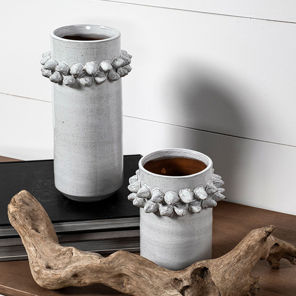 Mercana - Farmhampton Large Gray Spoked Ceramic Vase - 68916 view 3