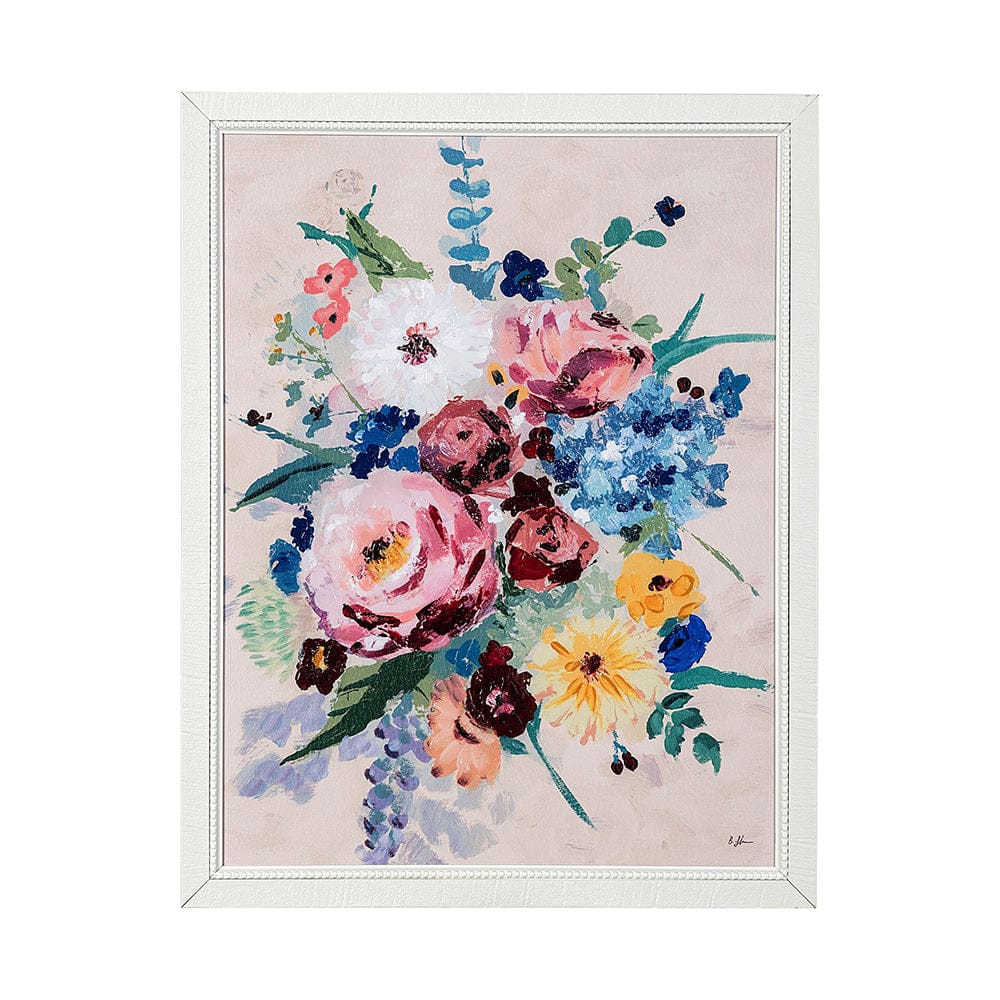 Mercana - Farmhouse Flowers I by Barbara Fleming a Hand Embellished Textured Framed Art Print - 13516 view 1