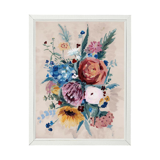 Mercana - Farmhouse Flowers II by Barbara Fleming a Hand Embellished Textured Framed Art Print - 13517 view 1
