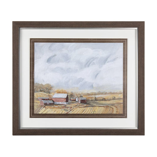 Mercana - Farmland View I by Mercana Studio a Hand Embellished Textured Framed Art Print - 14524 view 1