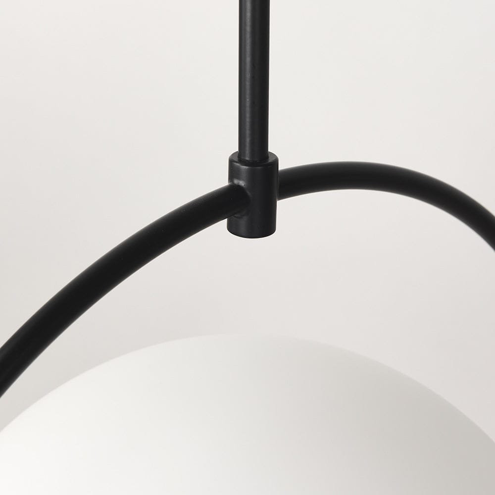 Mercana - Farrah Frosted Glass Globe set in Matte Black Metal Pendant Ceiling Light - 70199_CLOSEOUT view 6