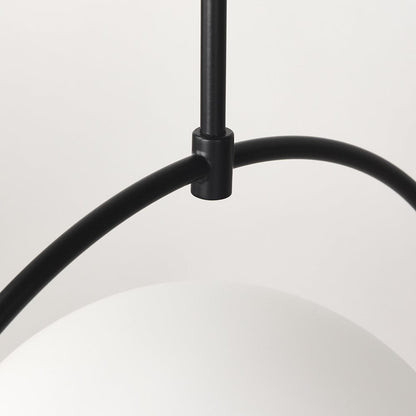 Mercana - Farrah Frosted Glass Globe set in Matte Black Metal Pendant Ceiling Light - 70199_CLOSEOUT view 6