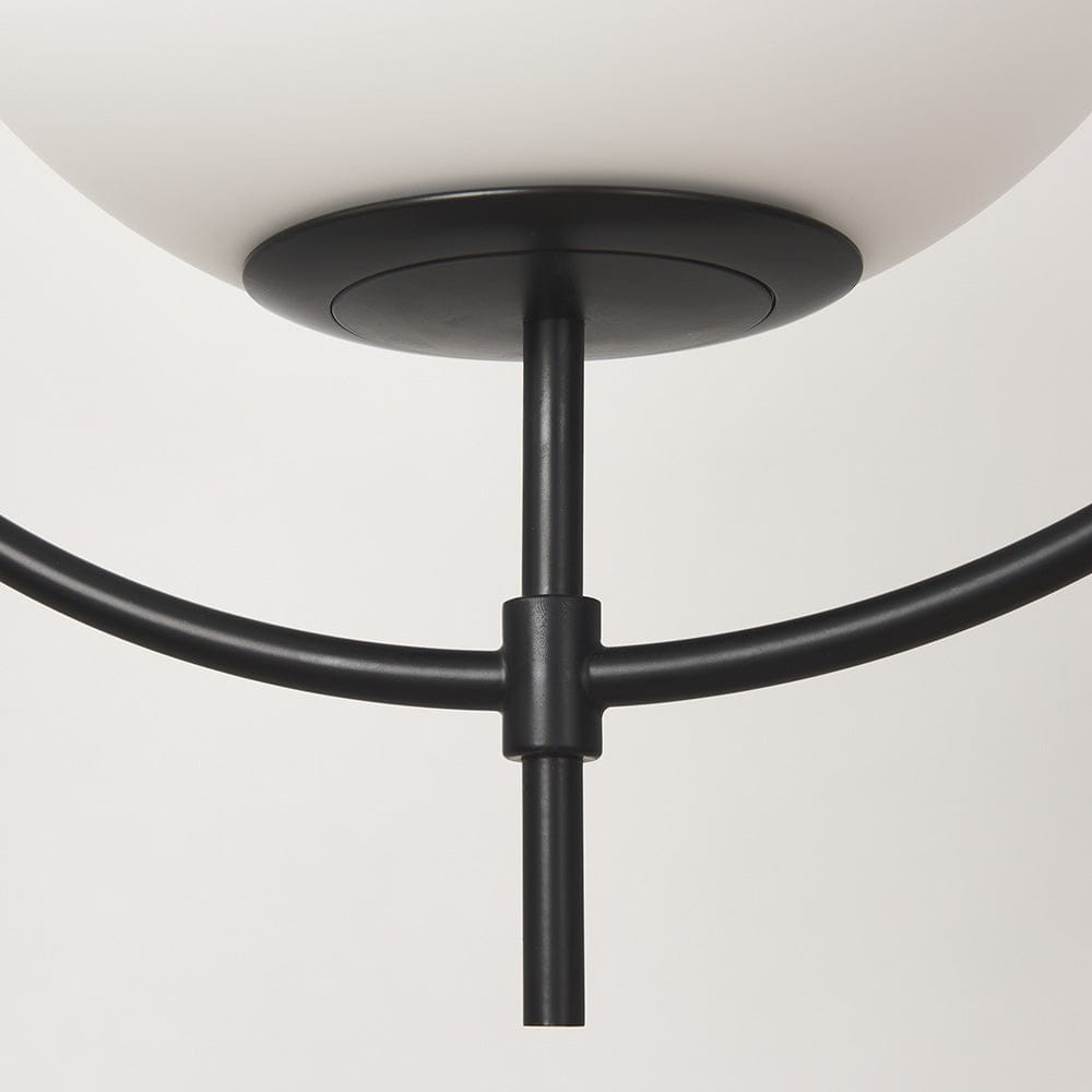 Mercana - Farrah Frosted Glass Globe set in Matte Black Metal Pendant Ceiling Light - 70199_CLOSEOUT view 7