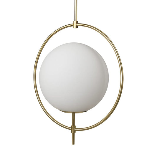 Mercana - Farrah Frosted Glass Globe w/ Gold Metal Pendant Light - 70198_CLOSEOUT view 1