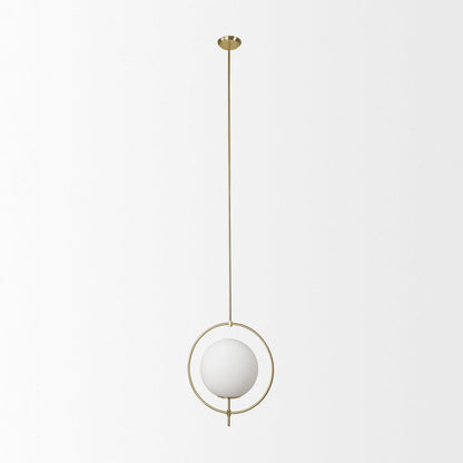 Mercana - Farrah Frosted Glass Globe w/ Gold Metal Pendant Light - 70198_CLOSEOUT view 2