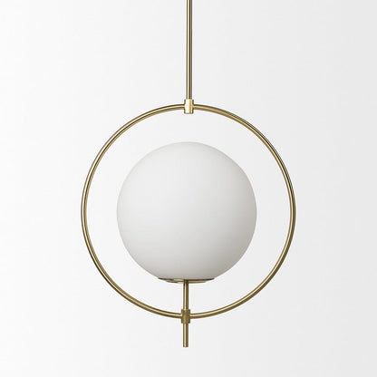 Mercana - Farrah Frosted Glass Globe w/ Gold Metal Pendant Light - 70198_CLOSEOUT view 3