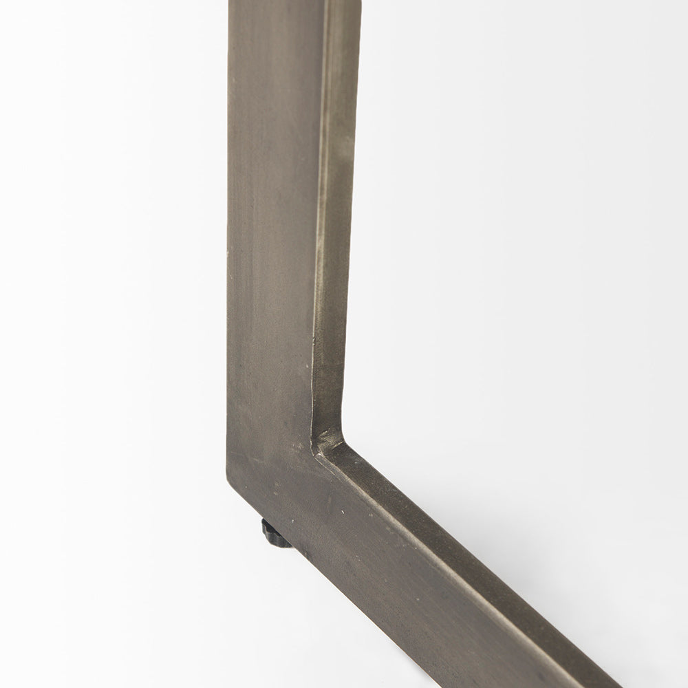 Mercana - Faye 14L x 18W x 26H Medium Brown Wood W/ Antique Nickel Finished Metal Base C Side Table - 69170 view 8