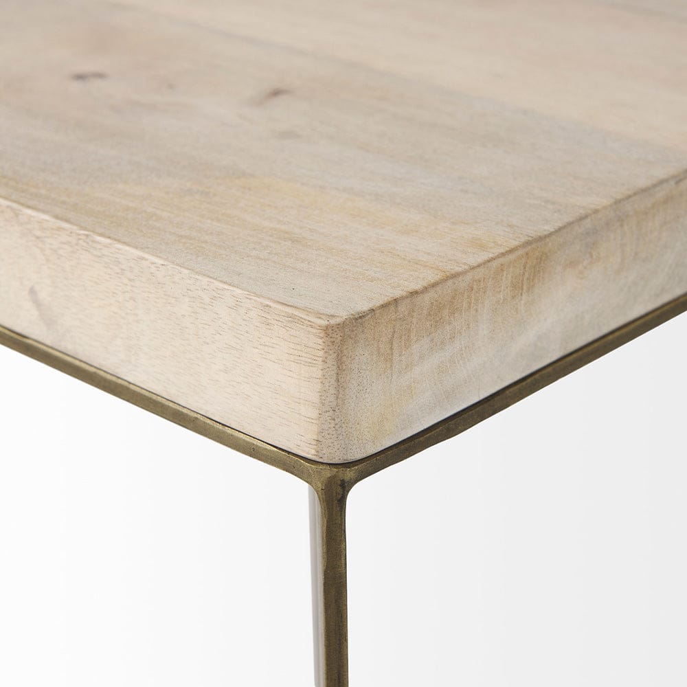 Mercana - Faye 19L x 19W x 26H Beige Finished Wood W/ Gold Metal Base Accent Tables (Set of 2) - 69179 view 6