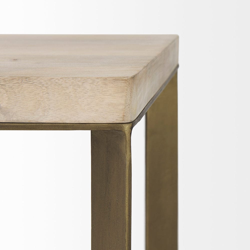 Mercana - Faye 19L x 19W x 26H Beige Finished Wood W/ Gold Metal Base Accent Tables (Set of 2) - 69179 view 7