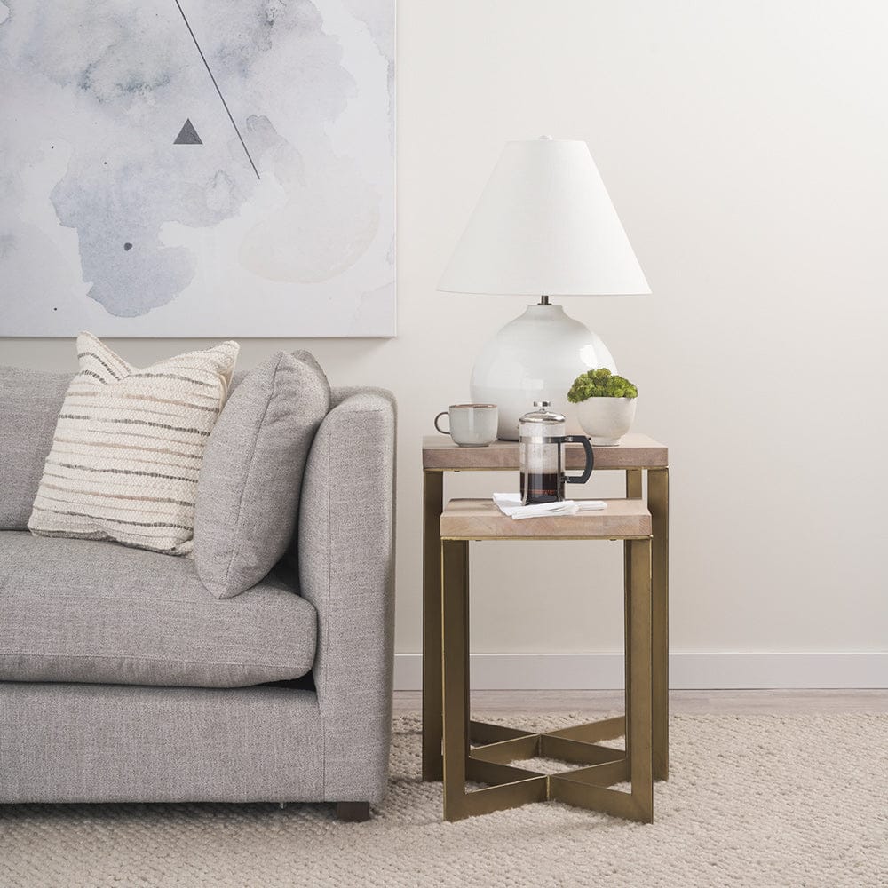 Mercana - Faye 19L x 19W x 26H Beige Finished Wood W/ Gold Metal Base Accent Tables (Set of 2) - 69179 view 11