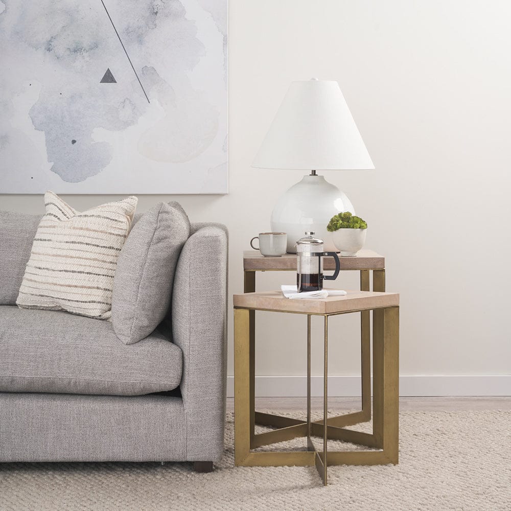 Mercana - Faye 19L x 19W x 26H Beige Finished Wood W/ Gold Metal Base Accent Tables (Set of 2) - 69179 view 12