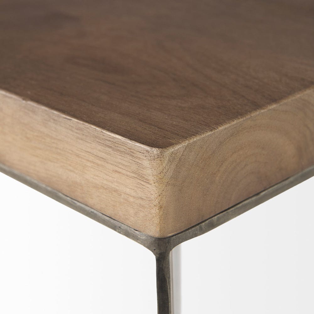 Mercana - Faye 19L x 19W x 26H Medium Brown Wood W/Metal Base Accent Tables (Set of 2) - 69178 view 7
