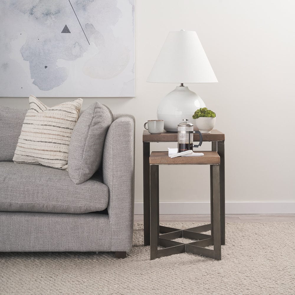 Mercana - Faye 19L x 19W x 26H Medium Brown Wood W/Metal Base Accent Tables (Set of 2) - 69178 view 11