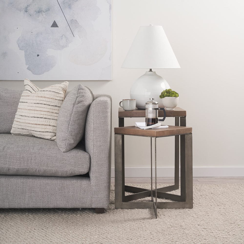 Mercana - Faye 19L x 19W x 26H Medium Brown Wood W/Metal Base Accent Tables (Set of 2) - 69178 view 12