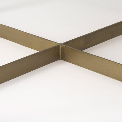 Mercana - Faye 34L x 34W x 17H Beige Finished Wood W/Gold Metal Base Square Coffee Table - 69180 view 7
