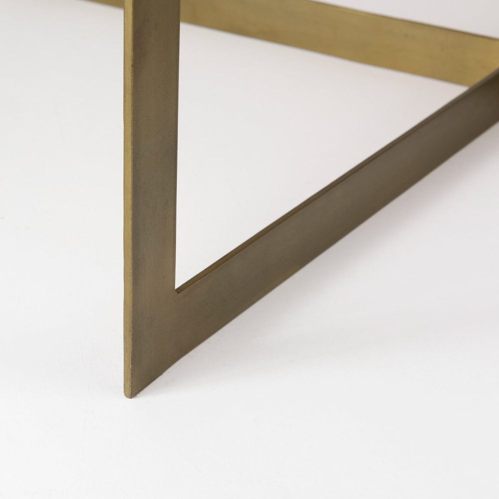 Mercana - Faye 34L x 34W x 17H Beige Finished Wood W/Gold Metal Base Square Coffee Table - 69180 view 8