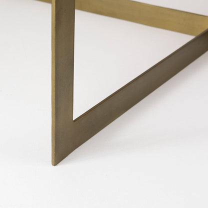 Mercana - Faye 34L x 34W x 17H Beige Finished Wood W/Gold Metal Base Square Coffee Table - 69180 view 8