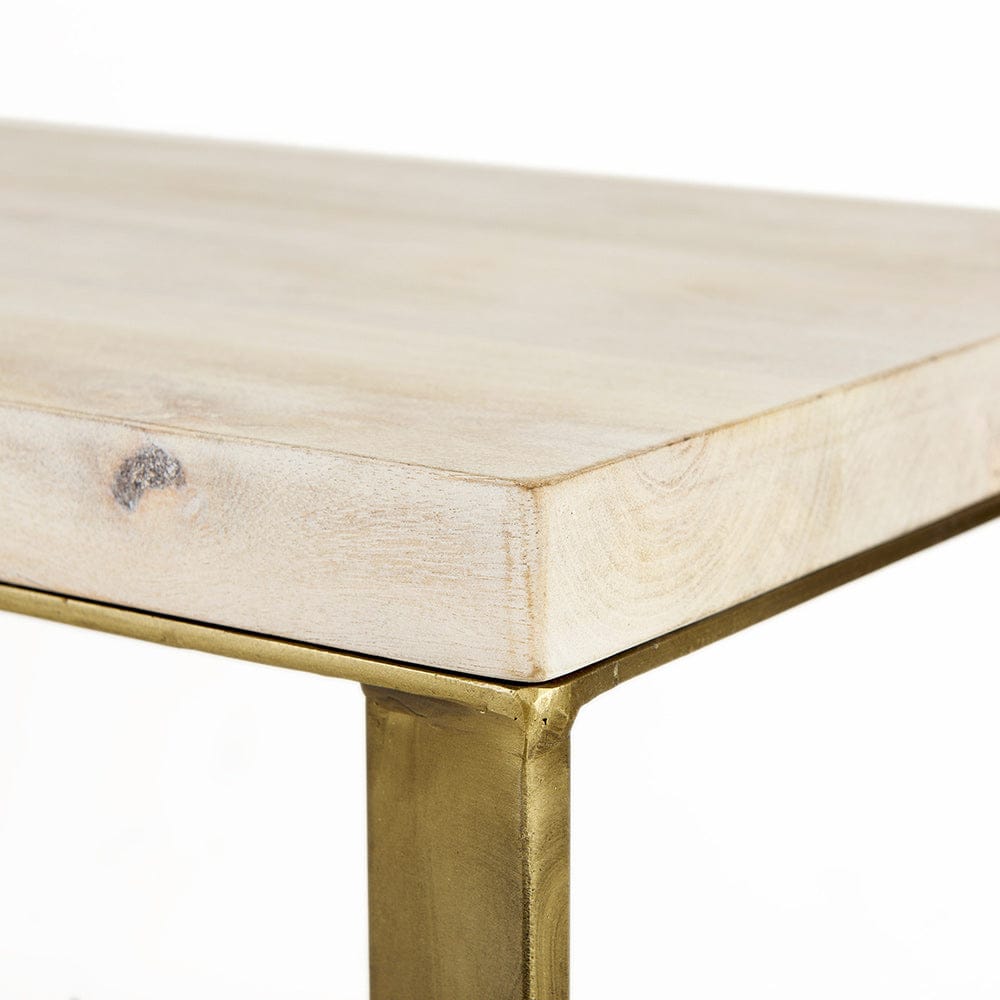 Mercana - Faye 50L x 15W x 30H Beige Finished Wood W/Gold Metal Base Console Table - 69182 view 4