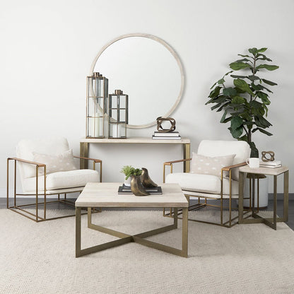 Mercana - Faye 50L x 15W x 30H Beige Finished Wood W/Gold Metal Base Console Table - 69182 view 8