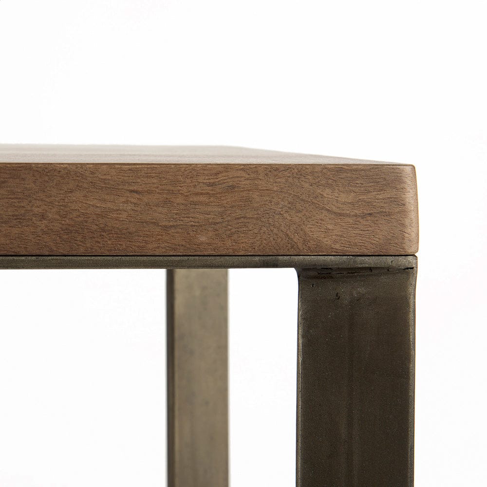 Mercana - Faye 50L x 15W x 30H Medium Brown Wood W/Antique Nickel Metal Base Console Table - 69183 view 5