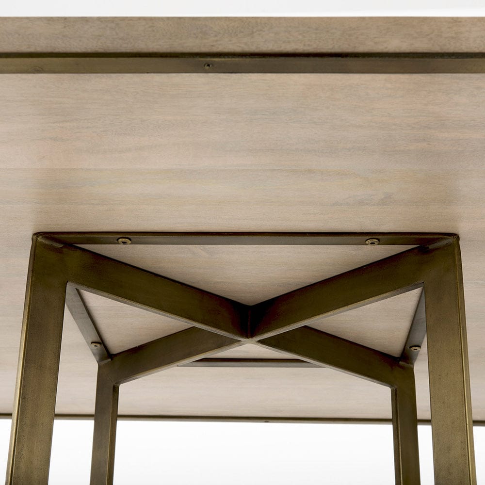 Mercana - Faye I 48L x 48W x 30H Beige Finished Wood W/Gold Metal Base Square Dining Table - 69177-AB view 3