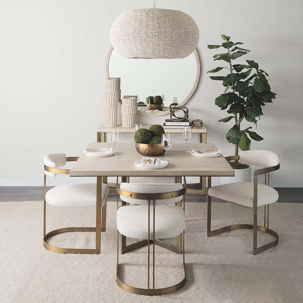 Mercana - Faye I 48L x 48W x 30H Beige Finished Wood W/Gold Metal Base Square Dining Table - 69177-AB view 8